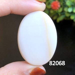 Cabochão de concha branca, pedra preciosa semipreciosa natural para fabricação de joias, cabos polidos à mão, pedra preciosa solta