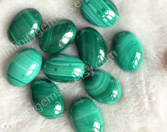 5pcs 12x16mm natürliche Malachit Cabochon viel, 12 x 16 ovale Form Cabochon AAA Qualität, glatt poliert, Halbedelstein kalibrieren Größe