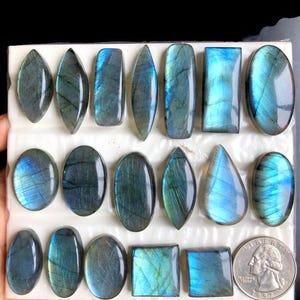 Cabochon de labradorite SÉLECTIONNÉ, pierre semi-précieuse naturelle pour bijoux, pierre précieuse de labradorite bleu feu, pierre de naissance LOT-A127