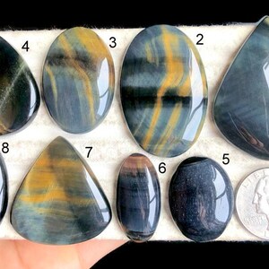 SELECTED blauwe tijgeroog cabochon, natuurlijke halfedelsteen voor het maken van sieraden, handgemaakte cabochon, energiekristal LOT-L-5