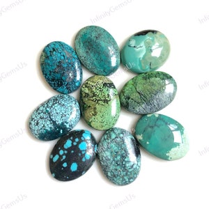 Turquoise cabochon 13 x 18 mm ovale vorm 10 stuks, natuurlijke turquoise handgepolijste cabines voor het maken van sieraden, turquoise ambachtelijke sieraden