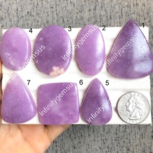 Lila Lepidolith Cabochon, handgemachter Edelstein, Heilstein, glatte lila Farbe Lepidolith Edelstein für Schmuck & Handwerk LOT-G