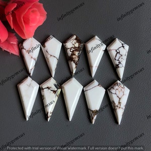 Wild Horse Jasper Cabochon, 10x20mm Kite Shape Gemstone, Natural Semi Precious Gemstone For Jewelry Making, Natural Crystal, Birthstone