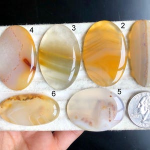 SELECTED Cabochon gele Botswaanse agaat, uitstekende kwaliteit Botswaanse agaat edelsteen voor perfecte sieraden maken, ambachtelijke stijl LOT-W3
