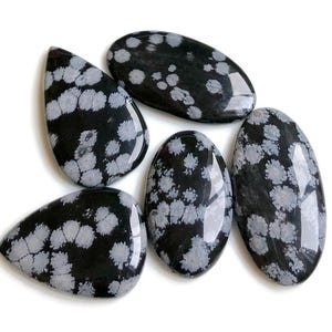 Cabujón de copo de nieve de buena calidad de 30 x 36 mm, lote de 6 piezas de formas y tamaños variados, piedra preciosa curativa para hacer joyas, regalo para una esposa encantadora 84186