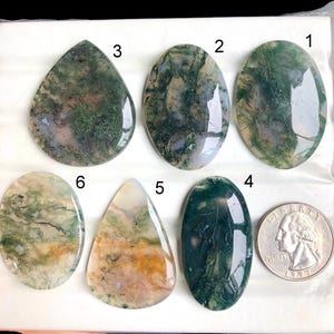 SELECTED Moss Agate Cabochon, Natural Semi Precious Gemstone For Jewelry Making,  Southwest Style & Handcrafted Artisan Designs Jewelry