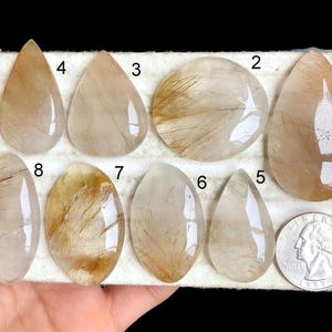 Geselecteerde cabochon met gouden rutiel, losse edelsteen voor het maken van sieraden, rutiel voor EID Special, handgemaakte ambachtelijke ontwerpen sieraden, LOT-F4