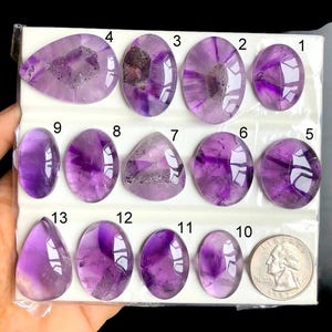 Cabochon en améthyste trapiche de qualité AAA SÉLECTIONNÉE, Pierre semi-précieuse en vrac pour la fabrication de bijoux, Bijoux de style occidental en améthyste LOT-A31