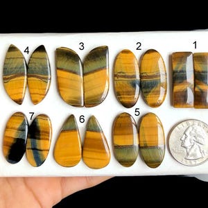 SELECTED Mooie cabochon met meerdere tijgeroogoorbellen, natuurlijke halfedelsteen voor het maken van oorbellen, LTO-T7