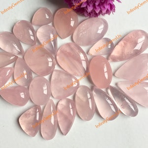 Lotto all'ingrosso di cabochon di quarzo rosa naturale di alta qualità, mix di forme e dimensioni, bellissimo cabochon di quarzo rosa naturale per gioielli e artigianato