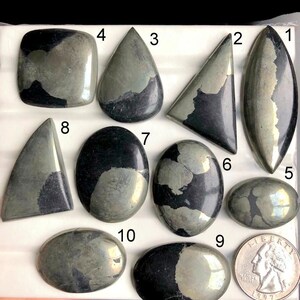 SELECTED Pyrite Cabochon, Natural Semi Precious Gemstone For Jewelry Making, Handmade Pyrite Handmade Gemstone Pendants Jewelry LOT-A245