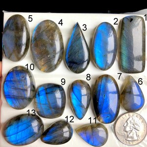 Geselecteerde labradoriet cabochon, handgemaakte blauwe flitsende mooie labradoriet edelsteen gebruik voor perfecte ketting maken, Power Crystal LOT-A233