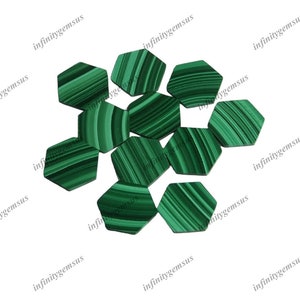 10mm Malachiet zeshoek, 10st veel hoog Pools beide zijden platte losse edelsteen voor het maken van sieraden en ambachtelijke benodigdheden, Malachiet edelsteen veel
