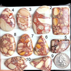 Cabujón de mookaíta brechado seleccionado, piedra semipreciosa natural para joyería, joyería de cristal de mookaíta con poder natural, lote A182