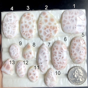Cabujón de Thomsonita SELECCIONADO, Natrolita Natural (Thomsonita) para Joyería, Hermoso Larimar Rosa, Piedra Preciosa Suelta, Lote A114