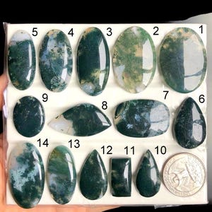 SELECTED mosagaat cabochon, natuurlijke halfedelsteen voor het maken van perfecte hangers, draadgewikkelde hanger, agaat sieraden, LOT-A37
