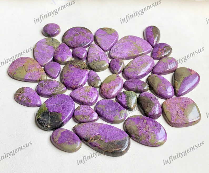 Wholesale Lot Of Stichtite, High Polish Cabochon Loose Gemstone For DIY Jewelry Making and Craft Supplies, Stichtite cabochon lot image 2