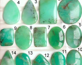 Geselecteerde chrysopraas cabochon, natuurlijke halfedelsteen voor het maken van sieraden, chrysopraas draadgewikkelde hangers sieraden LOT-482
