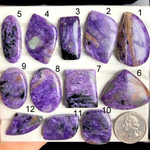 Cabochon di Charoite SELEZIONATO, pietra semipreziosa naturale per la creazione di gioielli, gioielli in Charorite fatti a mano, pietra preziosa portafortuna LOT-A230