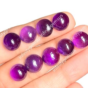 10 mm topkwaliteit amethist cabochon, 9-delig partij ronde vorm met platte achterkant, glad gepolijst, halfedelsteen gekalibreerd, grootte nieuwjaarsuitverkoop
