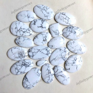 Verbazingwekkende kwaliteit Howlite Edelsteen Cabochon Groothandel Lot, Mix Vormen en Grootte, Beste Natuurlijke Howlite Voor sieraden maken DIY.