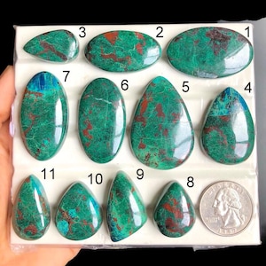 SELECTED Chrysocolla cabochon, natuurlijke halfedelsteen voor sieraden, chrysocolla beste kwaliteit powerkristallen hangers LOT-A43