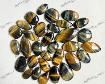 Top Grade Quality Multi Tiger Eye Gemstone Cabochon Wholesale Lot By Weight With Mix  Shapes Used For Jewelry Making DIY.