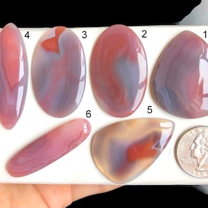 SELECTED Cabochon rode Botswaanse agaat, natuurlijke halfedelsteen voor het maken van sieraden, met de hand gepolijste cabines, prachtige Botswaanse agaat LOT-A3
