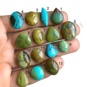 Cabujón de piedra preciosa turquesa seleccionada, piedra preciosa semipreciosa natural para anillos perfectos, piedras hermosas, joyería de turquesa, LOTE A
