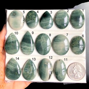 GESELECTEERD groene oceaanjaspis cabochon, prachtige groene oceaanjaspis edelsteen gebruik voor perfecte hangers maken, cadeau-sieraden, cabochons LOT-A18