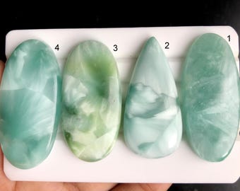 GESELECTEERDE groene hemimorfiet cabochon, losse groene larimar edelsteen voor het maken van sieraden, met draad omwikkelde hanger sieraden 1157
