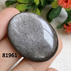 Cabochon en obsidienne argentée, Pierre semi-précieuse naturelle pour la fabrication de bijoux, Cabochons polis à la main, Cristal de méditation