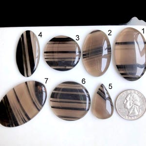 Cabujón de obsidiana de medianoche seleccionado, piedra semipreciosa natural para joyería, diseños artesanales hechos a mano, lote J6