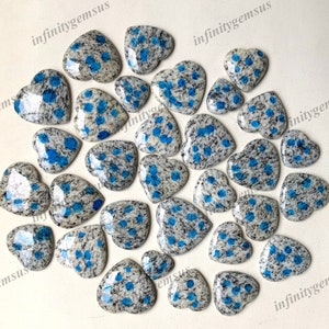 Cabochão de pedras preciosas em forma de coração K2 Jasper de qualidade superior Lote por atacado, Jaspe K2 para fazer joias DIY, pingentes enrolados em fio.