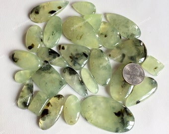 Amazing Prehnite Cabochon Wholesale lot, Natural Green Gemstone Cabochon lot, Cabochon for jewellery making