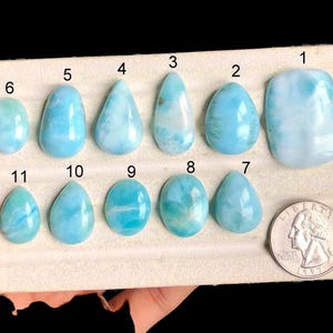 Geselecteerde larimar cabochon, beste kwaliteit sky larimar edelsteen voor boho sieraden, handgepolijste stenen, cabochons liefde, cadeau voor iemand LOT-Z1