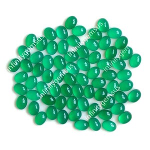 Pietra preziosa di onice verde naturale da 5 x 7 mm, forma ovale, confezione da 10 pezzi, pietra preziosa semipreziosa per la creazione di gioielli, cristallo energetico, cabochon di bellezza