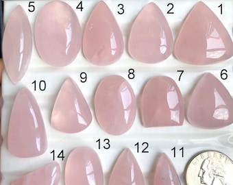 Cabochon di quarzo rosa selezionato, pietra semipreziosa naturale per la creazione di gioielli, cristallo di quarzo curativo, regalo per lei LOT-A459