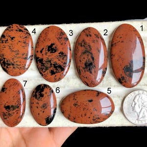 Cabochon di diaspro mogano selezionato, splendido colore marrone e pietra preziosa di diaspro mogano con tonalità nera per la creazione di gioielli, gioielli boho LOT-E4