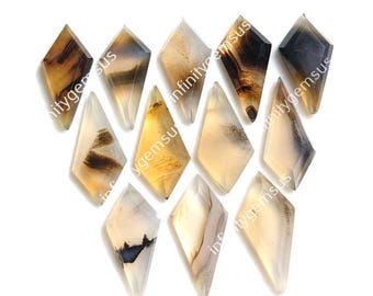 AAA+ Quality Montana Agate Step Cut Gemstone, 10x20mm Approx 10pcs Lot with Flat Back Jewelry Monstana Agate Kite Shape Tie Faceted Gemstone