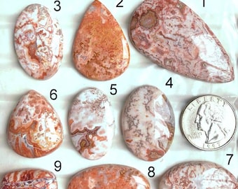 Cabochon di diaspro Rosita SELEZIONATO, pietra preziosa semipreziosa naturale per gioielli, gioielli fatti a mano in diaspro Rosita LOT-A378