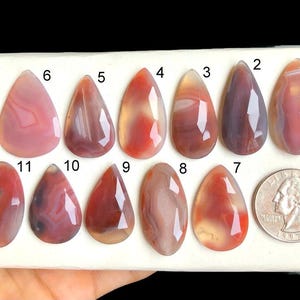 AUSGEWÄHLTER roter Botswana Achat facettierter Cabochon, Achat Edelstein für Designer Anhänger Herstellung, Achat gute Qualität, Draht gewickelter Schmuck LOT-A9
