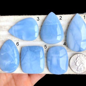 Cabochon de pierres précieuses d'opale bleue sélectionnée, pierre semi-précieuse en vrac pour la fabrication de bijoux, pierre de naissance artisanale conçoit des bijoux LOT-L4