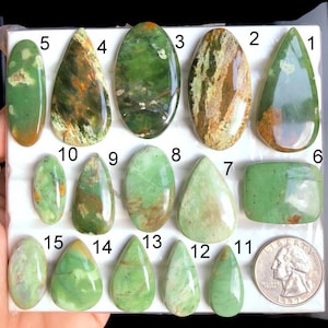 Ausgewählte Chrom Chalcedon Cabochon, natürliche Halbedelstein für Schmuck, Southwest Style & Handcrafted Artisan Designs Schmuck