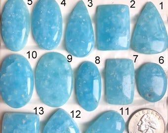 SELECTED blauwe hemimorfiet cabochon, natuurlijke halfedelsteen voor het maken van kettingen en armbanden, hemimorfiet helende kristallen sieraden 388