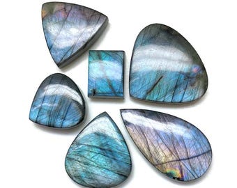 Zeldzame blauwe en paarse labradoriet cabochon, natuurlijke spectrolietgenezende edelsteen voor het maken van sieraden, stuur ons een bericht voor gratis boren LOT-737