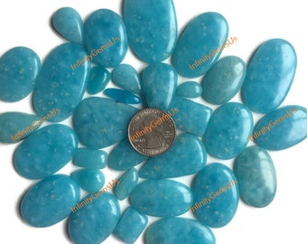 Top Quality Blue Hemimorphite Cabochon Wholesale Lot, Mix Shapes and Sizes, Best Natural Blue Hemimorphite Cabochon for jewellery and craft