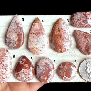Geselecteerde rosita jaspis cabochon, handgemaakte edelsteen, goede kwaliteit rosita jaspis edelsteen voor sieraden, geweldige vormen, draadgewikkeld LOT-X1