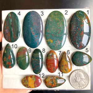 Cabujón de piedra de sangre SELECCIONADO, cabujón hecho a mano, joyería de piedra de sangre, colgantes envueltos en alambre, cristal curativo, piedra preciosa suelta LOTE-A102