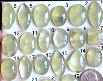 Cabochon di prehnite SELEZIONATO, pietra preziosa semipreziosa naturale per la creazione di gioielli, pietra preziosa sciolta di prehnite per pendenti, gioielli, LOTTO-A681